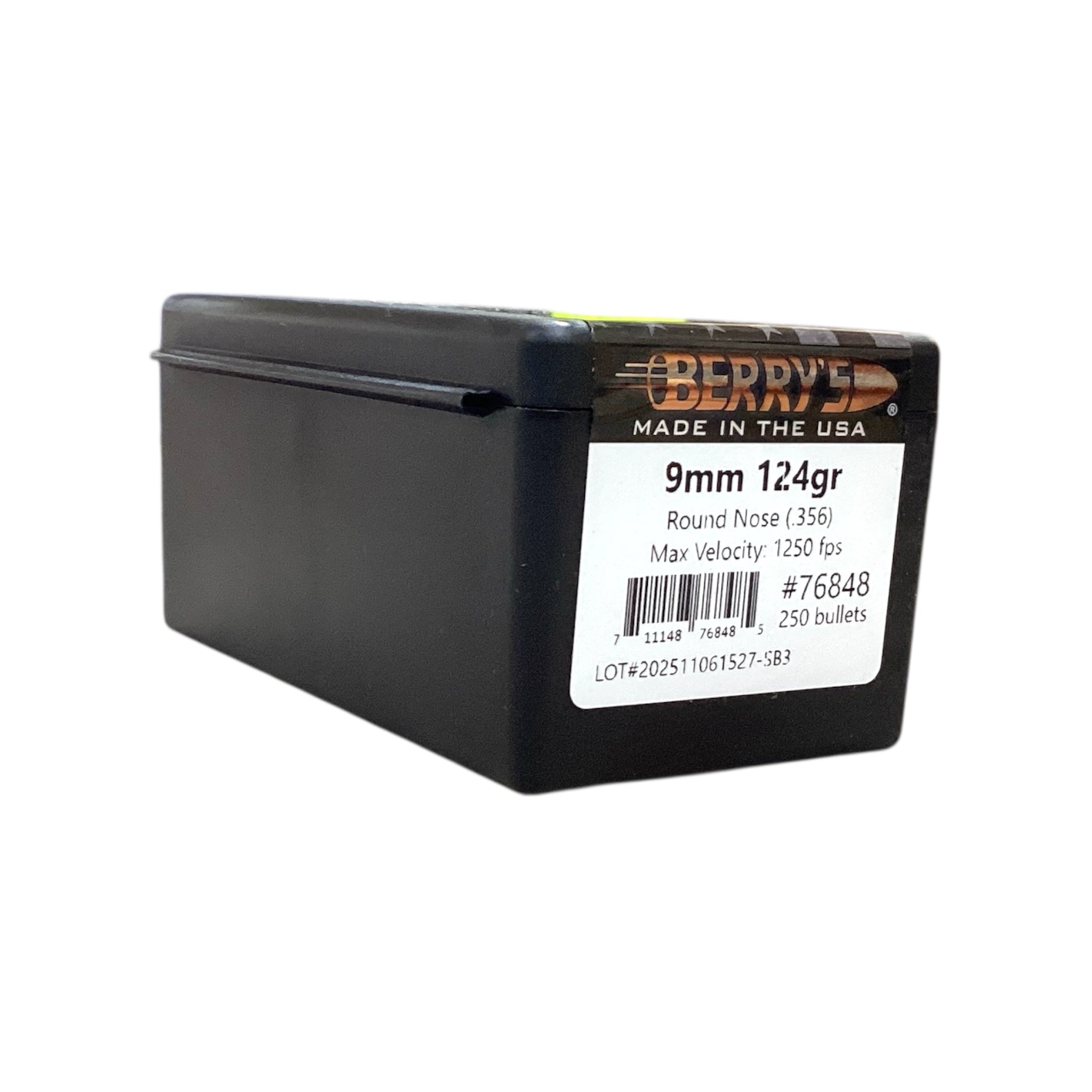Berry's 9mm (.356) 124gr RN Projectiles #76848