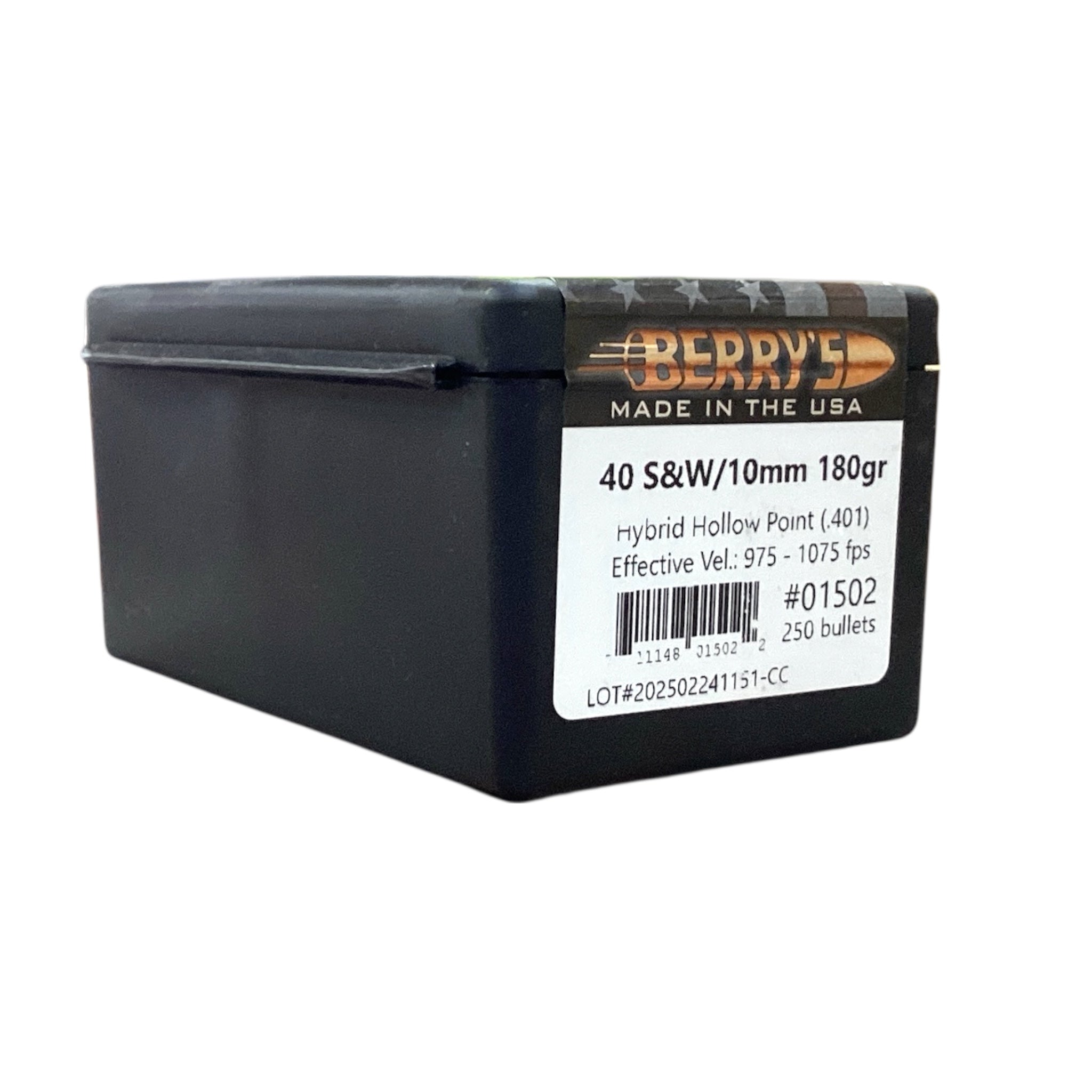 Berry's .40 S&W/10mm (.401) 180gr HHP Projectiles #01502