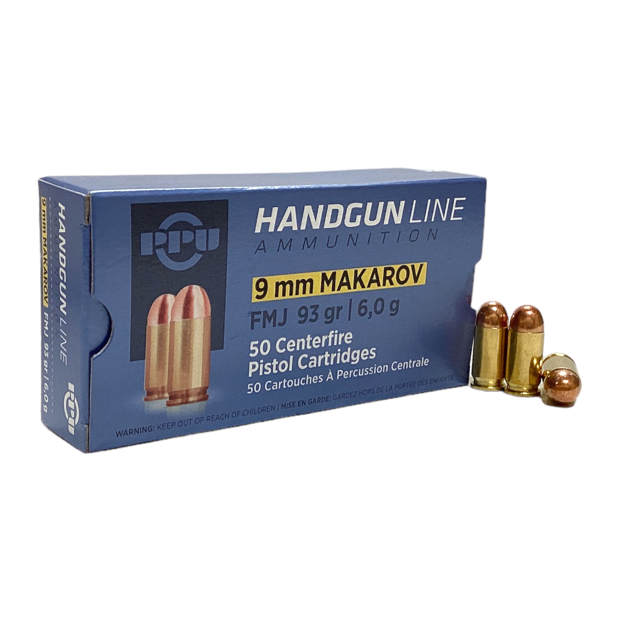 PPU 9x18 Makarov 93gr FMJ