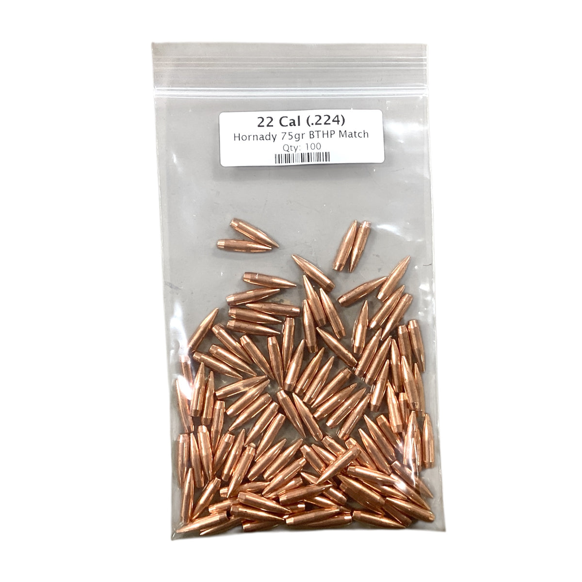 Hornady 22 Cal (.224) 75gr BTHP Match Projectiles 100ct