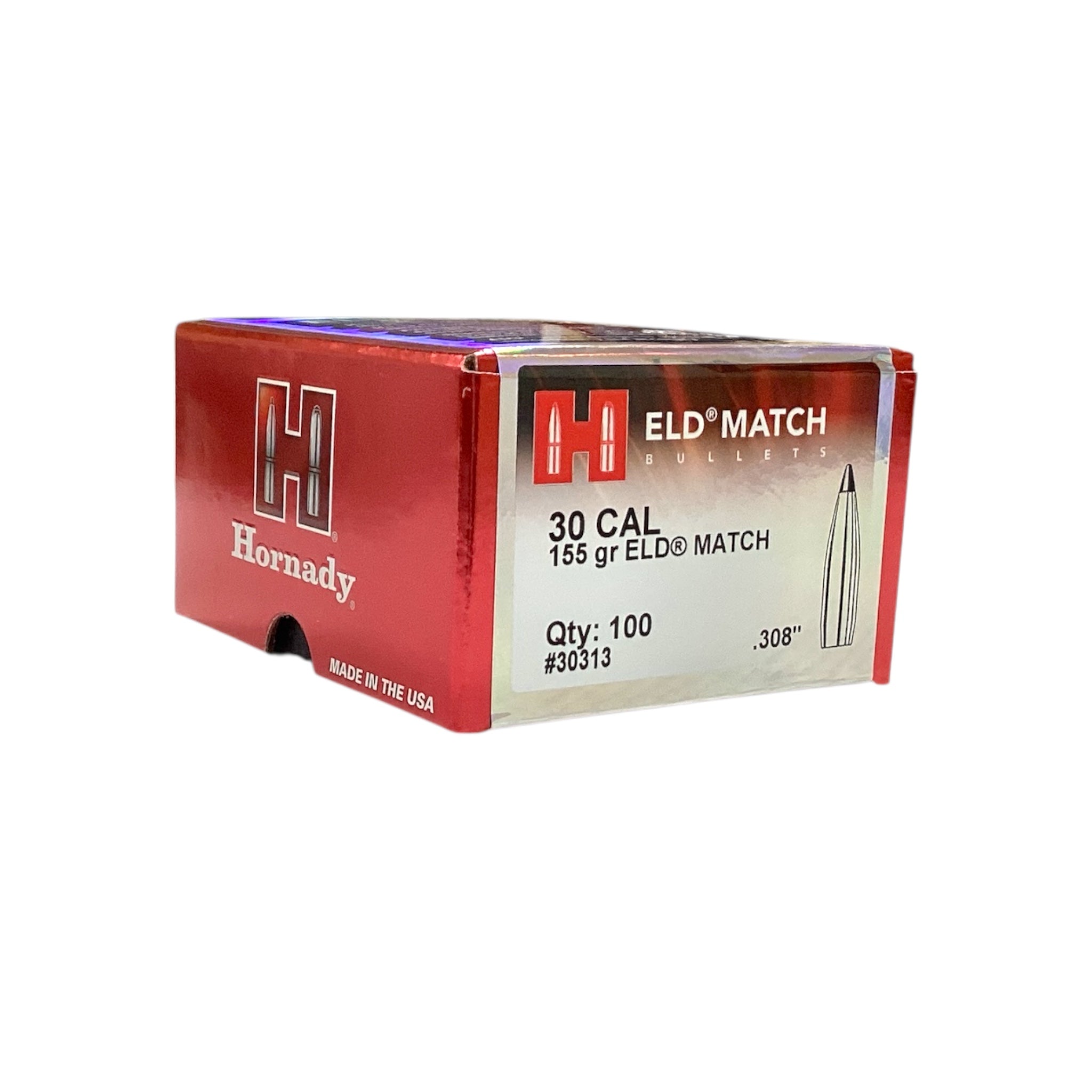 Hornady 30 Cal (.308) 155gr ELD Match Projectiles #30313