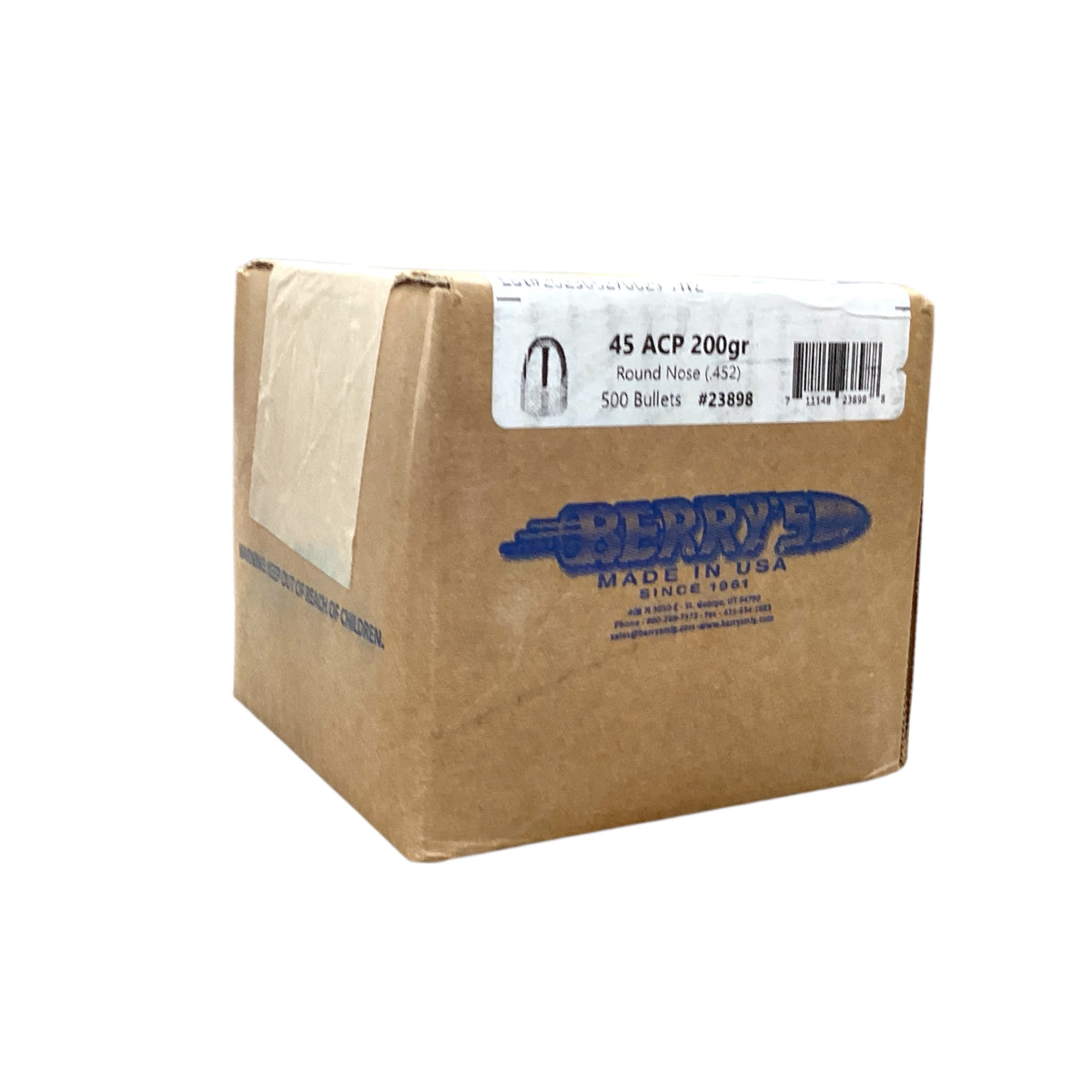 Berry's 45 ACP 200gr (.452) RN Projectiles #23898