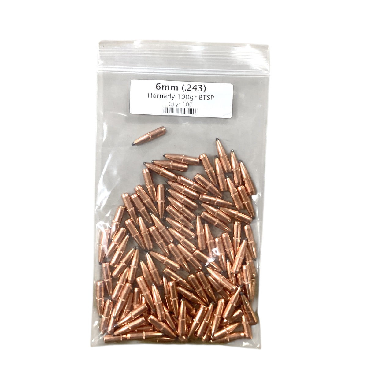 Hornady 6mm (.243) 100gr BTSP Projectiles (#2453B) 100ct
