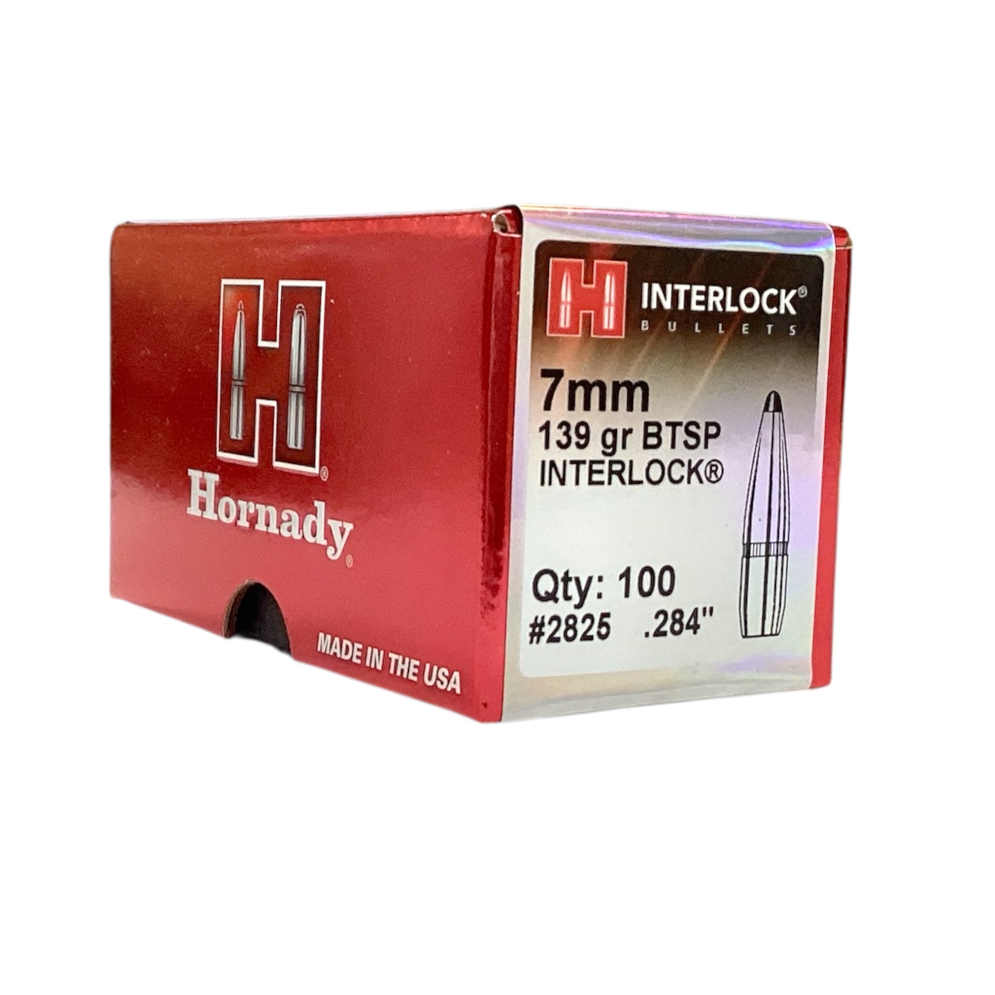 Hornady 7mm (.284) 139gr BTSP Interlock Projectiles #2825