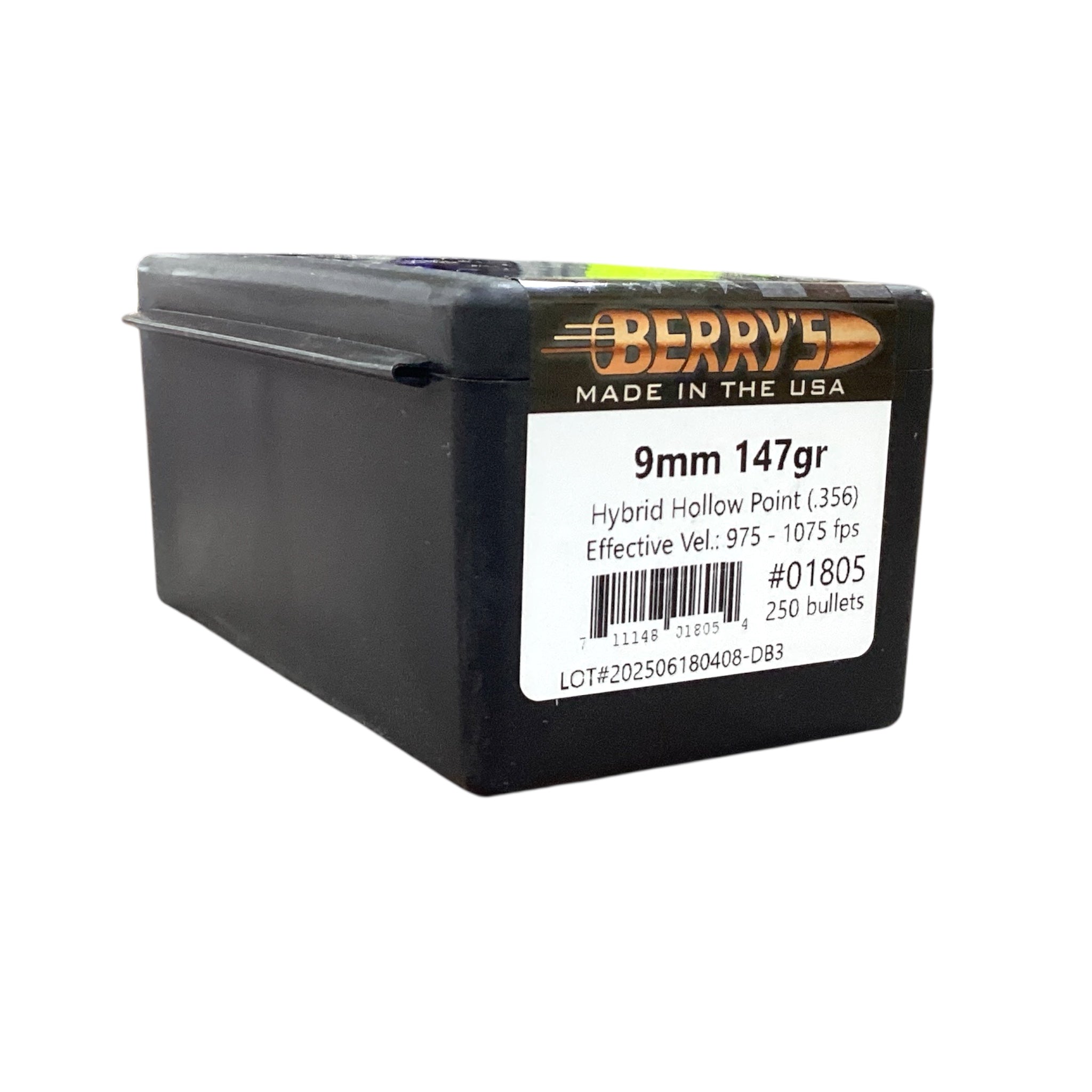 Berry's 9mm (.356) 147gr HHP Projectiles #01805