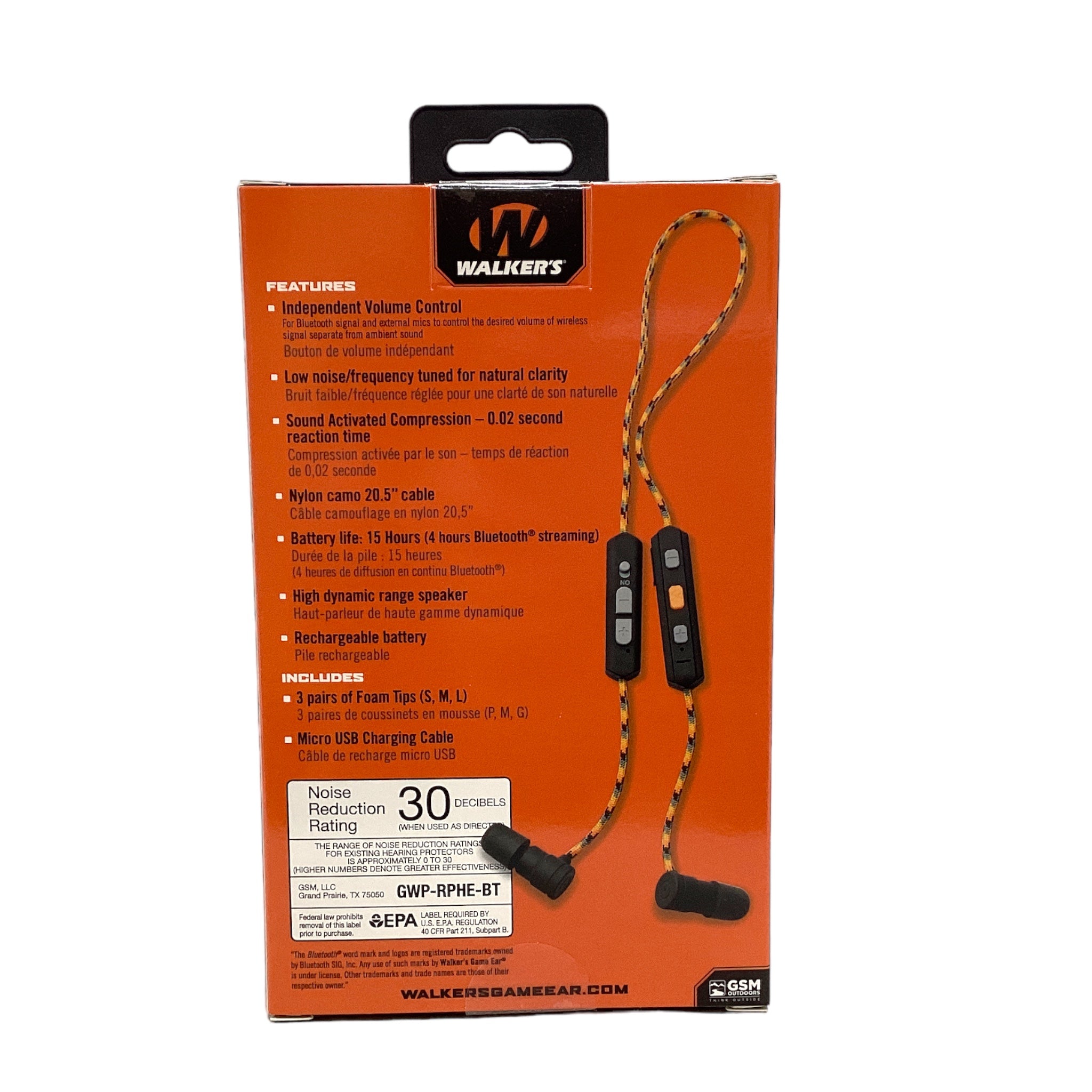 Walker's Bluetooth Hearing Protection & Enhancement (GWP-RPHE-BT)