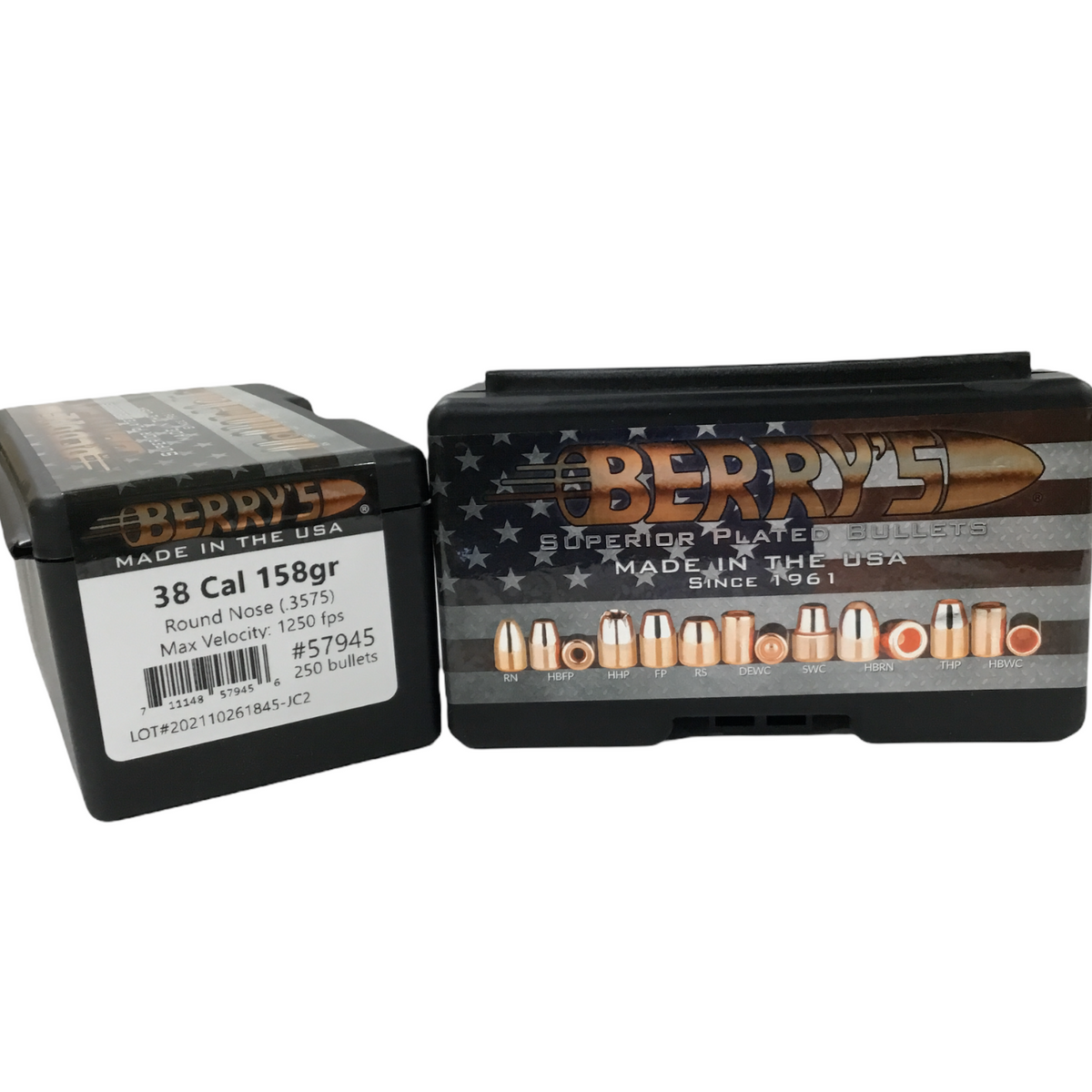 Berry's 38/.357 (.357) 158gr RN Projectiles #57945