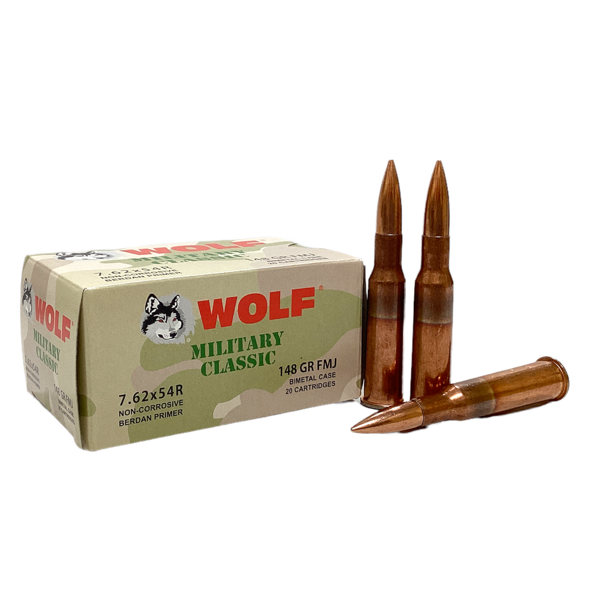Wolf 7.62x 54R Military Classic - Defender Ammunition