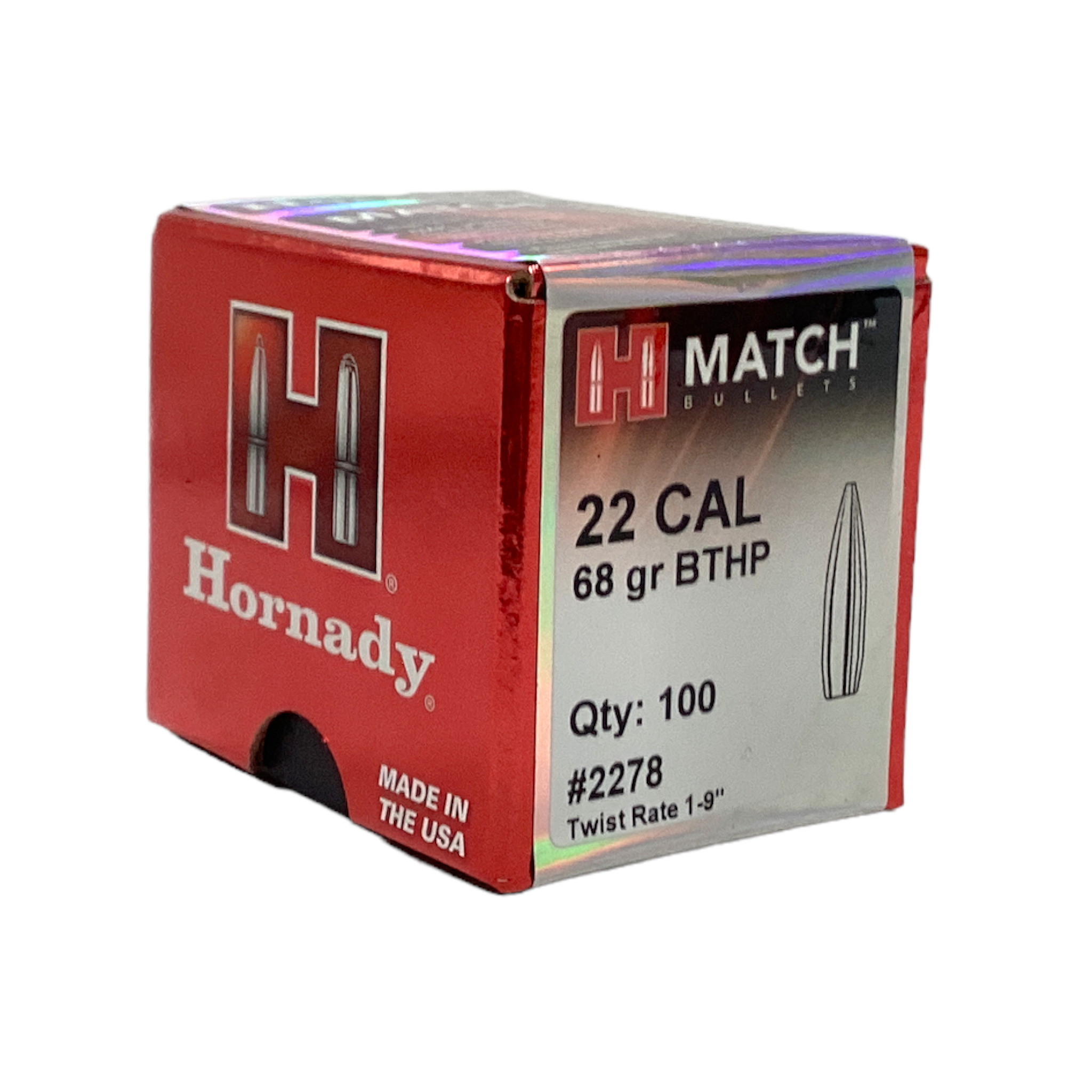 Hornady 22 Cal (.224) 68gr BTHP Projectiles #2278